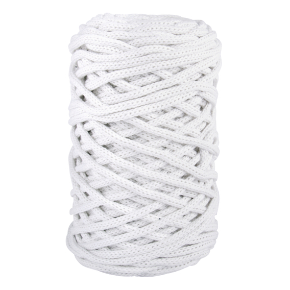 Braidy Recycling Garn - Geflochtenes Schmuckband - 4mm Ø - ca. 65m - 250g Knäuel - Weiß